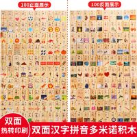 100片双面汉字[新西兰松]|木制积木早教幼教数字汉字多米诺骨牌儿童益智玩具周岁宝宝识字