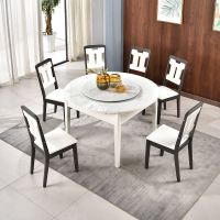 家用折叠餐桌圆桌两用麻将桌实木大理石现代轻奢麻将机全自动Y2