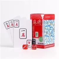 青花瓷麻将扑克（送收纳袋） 默认|纸牌麻将扑克牌pvc全塑料防水麻将牌纸牌迷你旅行便携纸麻将G6