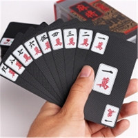 黑玫瑰麻将扑克(送收纳袋) 默认|纸牌麻将扑克牌pvc全塑料防水麻将牌纸牌迷你旅行便携纸麻将G6