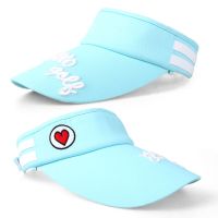 [爱心刺绣空顶帽]天蓝色 单个帽子(后面可调节)|帽子女夏天户外跑步防晒遮阳帽空顶太阳帽无顶运动棒球帽网球帽男Y8