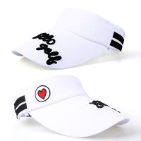 [爱心刺绣空顶帽]白色 帽子+冰丝袖套|帽子女夏天户外跑步防晒遮阳帽空顶太阳帽无顶运动棒球帽网球帽男Y8