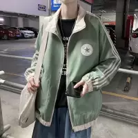 绿色 2XL140-160斤|秋冬男士外套休闲韩版潮流宽松百搭港风夹克学生原宿风运动棒球服