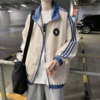 米白色 L105-125斤|秋冬男士外套休闲韩版潮流宽松百搭港风夹克学生原宿风运动棒球服
