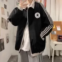 黑色 L105-125斤|秋冬男士外套休闲韩版潮流宽松百搭港风夹克学生原宿风运动棒球服