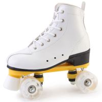 升级款白色不闪光 40|双排溜冰鞋成人男女花样轮滑鞋旱冰鞋闪光轮旱冰场溜冰场专用轮滑Q2