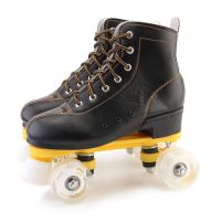 升级款黑色闪光 37|双排溜冰鞋成人男女花样轮滑鞋旱冰鞋闪光轮旱冰场溜冰场专用轮滑Q2
