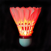 发光羽毛球3个装[红色灯]|发光羽毛球 夜光开关塑料灯led荧光晚上打球耐打王有开关夜晚室外A4