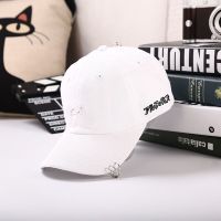 三环白色|新款帽子女韩版潮棒球帽鸭舌帽女春夏个性铁环棒球帽学生百搭男女