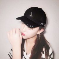 三环埃菲尔铁塔黑色|新款帽子女韩版潮棒球帽鸭舌帽女春夏个性铁环棒球帽学生百搭男女