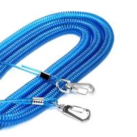 钢丝绳[拉伸后3米]|鱼竿失手绳自动伸缩高弹力钢丝失手绳溜鱼器护杆绳用品I3