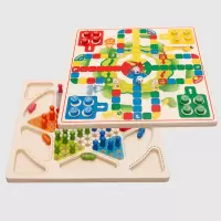 二合一(飞行棋+跳棋)|跳棋飞行棋五子棋斗兽棋桌游能成人儿童益智M9