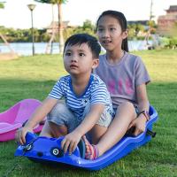 双人加厚滑雪板单板滑草板儿童滑沙板成人带刹车雪橇车爬犁雪橇板J3