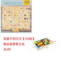 双面不同汉字+精品大号俄罗斯方块|木制多米诺骨牌幼儿积木玩具3-6岁幼儿识字积木 开发智力幼儿早教N3