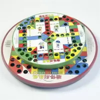 玻璃球跳棋飞行棋[小号]|能成人大号儿童玻璃球跳棋飞行棋二合一棋盘亲子休闲益智玩具W2