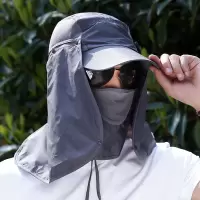 遮阳帽夏季男士帽户外骑车防晒帽子遮脸防紫外线渔夫帽太阳帽I8