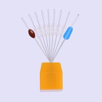 透明斑点7+2（10组90粒） L大号适用2.5-5.0号线|硅胶太空豆圆柱形橄榄形子线夹渔具套装垂用品鱼线组小号配