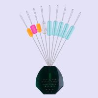 绿5+4(10组90粒) 2S小小号适用0.6-1.5号线|硅胶太空豆圆柱形橄榄形子线夹渔具套装垂用品鱼线组小号