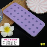 4g重24孔2.0cm[带盖] [配陷袋5个]|硅胶冻冰块冰糕模具做雪糕条模具家用冰格冰盒冰球月饼流心馅模具P8