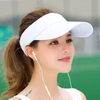 [男女同款]光板--白色|帽子男女夏空顶棒球帽男无顶帽跑步太阳帽网球帽运动帽防晒遮阳帽