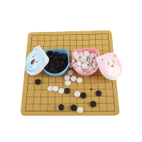 卡通盒+木质棋盘[160颗]送书|五子棋 儿童学生初学者盒装围棋棋盘成人五子棋黑白棋子象棋套装I5