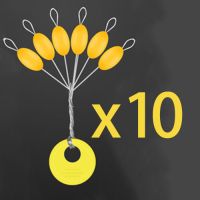 牛筋橄榄型10组（60粒） 大号(2.5#-5#线)|7+1太空豆套装圆柱形橄榄形子线夹渔具套装垂用品鱼