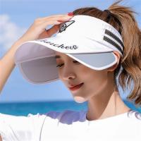 空顶三角标----全白 可调节--收藏送防风绳+冰袖|帽子女夏季鸭舌帽韩版潮户外运动防晒网球帽棒球太阳帽空顶遮阳帽