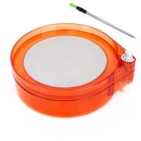 橘色10颗磁拉饵盘+铝合金地插|强磁全磁拉饵盘饵料盒竞技三合一拉饵盒插地用钓箱钓椅饵料盘用品