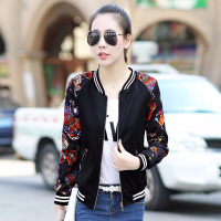 黑色饰品袖 XL|2020春秋季新款大码女装短款外套女薄款韩版宽松学生bf棒球服夹克F3