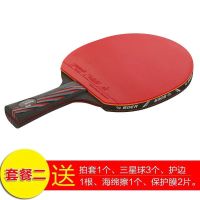 套餐二红海绵纳米碳9.8[长柄]1支|乒乓球拍6星单支装训练六星乒乓球拍红黑单拍学生成人拍9.8套餐Y0