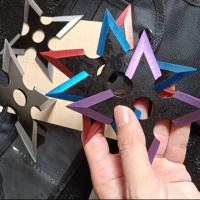 炫彩四角(一个)颜色随机|火影忍者飞雷神 飞镖盘套装六角飞镖玩具飞刀暗器直刀军刀飞针