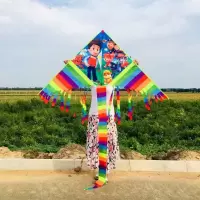 儿童卡通风筝长尾草原飞机汪汪队奥特曼微风易飞成人带线轮新款