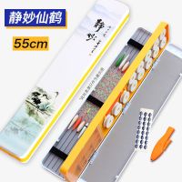 55cm静妙仙鹤（送鱼型剪刀）|漂盒能漂盒彩绘漂盒45cm55cm大容量能渔具盒三层子线盒Y8