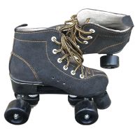 升级款黑色耐磨黑轮 44|特价溜冰鞋四轮双排旱冰鞋儿童轮滑鞋初学者旱冰场男女平花鞋R0