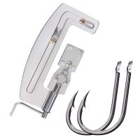 绑钩器+盒装8号鱼钩[50枚]|新型绑钩器手动不锈钢绑钩栓钩器绑双钩工具快速鱼钩绑钩神器M4