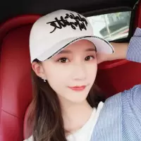 幂幂同款字母-白|帽子女韩版鸭舌帽夏季遮阳防晒学生棒球帽休闲百搭太阳帽春秋天潮