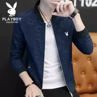 1806深蓝色[春秋款] 3XL建议150-165斤|春秋季新款薄款夹克外套男韩版修身学生棒球服防晒衣Y2