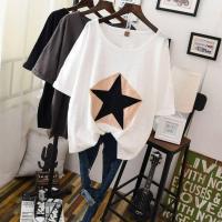 95%棉200斤大码女装T恤2020夏装胖mm短袖休闲宽松中长款显瘦上衣