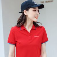 95棉 2020新款夏季翻领T恤女短袖POLO衫韩版宽松半袖运动休闲上衣