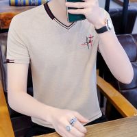 【高品质】短袖男2020夏季潮流短袖T恤男士v领韩版修身百搭打底衫