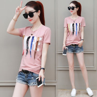 短袖T恤女夏装2020新款女装韩版百搭修身半袖体恤上衣学生打底衫