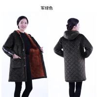 冬季长款罩衣韩版加厚保暖成人罩衣男女围裙家居服防护工作服外|军绿色袖子条纹款(老板推荐) XL(适合90-120斤)