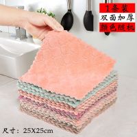懒人擦碗巾抹布家务清洁不掉毛擦洗碗布吸水桌子去油百洁布厨房|大号方形款[颜色随机] 5条装