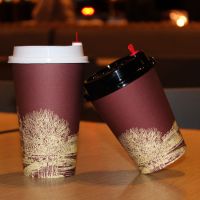 热饮网红一次性奶茶杯子纸杯带盖定制打包商用豆浆咖啡杯|100个杯子不带盖 14素描咖啡（400毫升）