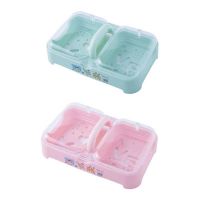 大号双格肥皂盒带盖沥水创意卫生间防水手工洗衣洗脸香皂镂空盒子|北欧粉+北欧绿