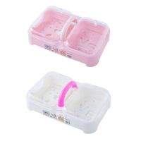 大号双格肥皂盒带盖沥水创意卫生间防水手工洗衣洗脸香皂镂空盒子|北欧粉+玫红