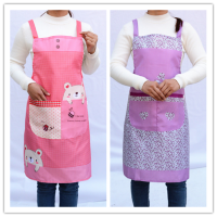 花边围腰加厚】围裙女韩版背带餐厅时尚做饭炒菜可爱公主|粉红+紫色 玫瑰花围裙送小车围裙