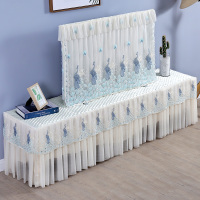 蕾丝现代简约电视机罩防尘罩55寸65寸液晶电视套开机不取盖布|孔雀蓝 65英寸