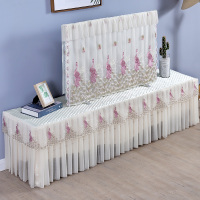 蕾丝现代简约电视机罩防尘罩55寸65寸液晶电视套开机不取盖布|孔雀紫 58英寸