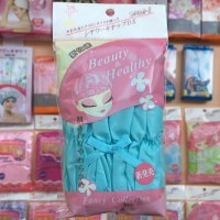 台湾浴帽女防水洗澡 可爱 长发 成人双层加大加厚干发帽头套|特多龙蝴蝶结蓝色单层33cm